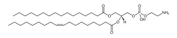 酰基-2-油酰基1-棕榈酰-SN-甘油-3-磷酸乙醇胺结构式