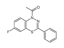 1-acetyl-6-fluoro-3-phenyl-1H-benzo[1,3,4]thiadiazine结构式