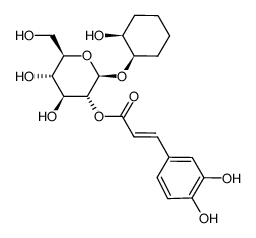 2-Hydroxycyclohexyl-β-D-glucopyranoside 2-[3-(3,4-dihydroxyphenyl)propenoate]结构式