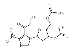 Imidazole-5-carboxylicacid, 1-(2-deoxy-b-D-erythro-pentofuranosyl)-4-nitro-,methyl ester, 3',5'-diacetate (8CI)结构式