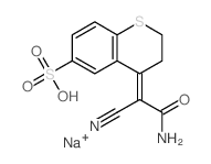 2H-1-Benzothiopyran-6-sulfonicacid, 4-(2-amino-1-cyano-2-oxoethylidene)-3,4-dihydro-, sodium salt (1:1) picture