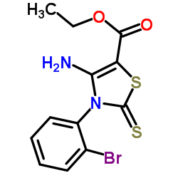 Ethyl 4-amino-3-(2-bromophenyl)-2-thioxo-2,3-dihydro-1,3-thiazole-5-carboxylate structure