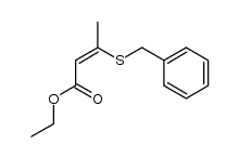 3-benzylsulfanyl-trans-crotonic acid ethyl ester Structure