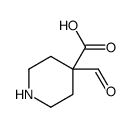 4-Piperidinecarboxylic acid, 4-formyl- (9CI) Structure