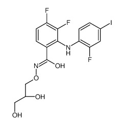 N-[(2R)-2,3-Dihydroxypropoxy]-3,4-difluoro-2-[(2-fluoro-4-iodophe nyl)amino]benzamide Structure