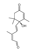 methyl (1'S,2Z,4E,)-5-(1-hydroxy-4-oxo-2,6,6-trimethylcyclohex-2-en-1-yl)-3-methyl-2,4-pentadienal结构式