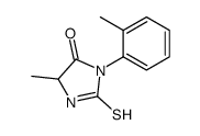 5-methyl-3-(2-methylphenyl)-2-sulfanylideneimidazolidin-4-one结构式