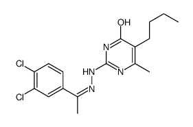5-butyl-2-[(2E)-2-[1-(3,4-dichlorophenyl)ethylidene]hydrazinyl]-6-methyl-1H-pyrimidin-4-one结构式