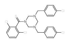 [3,5-bis[(4-chlorophenyl)methyl]-1,3,5-triazinan-1-yl]-(2,6-dichlorophenyl)methanethione Structure