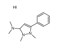 N,N,1,2-tetramethyl-5-phenyl-1,3-dihydropyrazol-1-ium-3-amine,iodide Structure