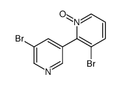 3-bromo-2-(5-bromopyridin-3-yl)-1-oxidopyridin-1-ium结构式