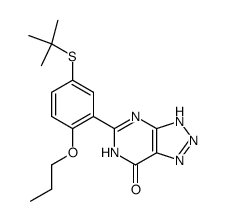5-(5-tert-butylsulfanyl-2-propoxy-phenyl)-1,6-dihydro-[1,2,3]triazolo[4,5-d]pyrimidin-7-one结构式