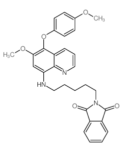 1H-Isoindole-1,3(2H)-dione, 2-[5-[[6-methoxy-5-(4-methoxyphenoxy)-8-quinolinyl]amino]pentyl]-结构式