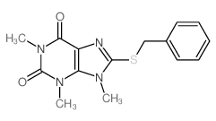 1H-Purine-2,6-dione,3,9-dihydro-1,3,9-trimethyl-8-[(phenylmethyl)thio]- Structure