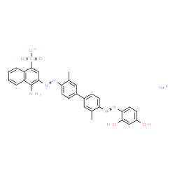 4-Amino-3-[[4'-[(2,4-dihydroxyphenyl)azo]-3,3'-dimethyl-1,1'-biphenyl-4-yl]azo]-1-naphthalenesulfonic acid sodium salt picture