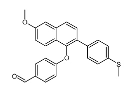 4-[6-methoxy-2-(4-methylsulfanyl-phenyl)-naphthalen-1-yloxy]-benzaldehyde结构式