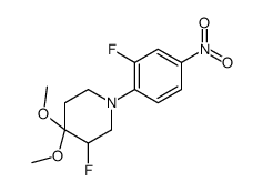 3-fluoro-1-(2-fluoro-4-nitrophenyl)-4,4-dimethoxypiperidine Structure
