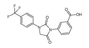 3-[2,5-dioxo-3-(4-trifluoromethyl-phenyl)-imidazolidin-1-yl]-benzoic acid Structure