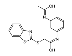 N-(3-acetamidophenyl)-2-(1,3-benzothiazol-2-ylsulfanyl)acetamide结构式