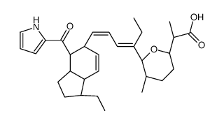 (2R)-2-[(5S,6R)-6-{(3E,5E)-6-[(1S,3aR,4S,5R,7aS)-1-Ethyl-4-(1H-py rrol-2-ylcarbonyl)-2,3,3a,4,5,7a-hexahydro-1H-inden-5-yl]-3,5-hex adien-3-yl}-5-methyltetrahydro-2H-pyran-2-yl]propanoic acid structure