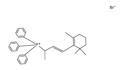 (E)-1-(2,6,6-trimethyl-1-cyclohexen-1-yl)-1-buten-3-yltriphenylphosphonium bromide Structure