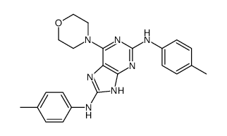 2-N,8-N-bis(4-methylphenyl)-6-morpholin-4-yl-7H-purine-2,8-diamine Structure