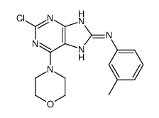 2-chloro-N-(3-methylphenyl)-6-morpholin-4-yl-7H-purin-8-amine结构式