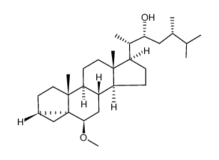 (3β,5α,6β,22R,24R)-6-Methoxy-3,5-Cycloergostan-22-ol结构式