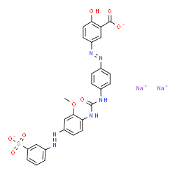 disodium 5-[[4-[[[[2-methoxy-4-[(3-sulphonatophenyl)azo]phenyl]amino]carbonyl]amino]phenyl]azo]salicylate Structure