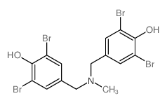 2,6-dibromo-4-[[(3,5-dibromo-4-hydroxy-phenyl)methyl-methyl-amino]methyl]phenol结构式