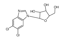 (2S,3S,4S,5R)-2-(5,6-dichlorobenzimidazol-1-yl)-5-(hydroxymethyl)oxolane-3,4-diol Structure