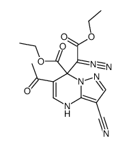 ethyl 6-acetyl-3-cyano-7-(1-diazo-2-ethoxy-2-oxoethyl)-4,7-dihydropyrazolo[1,5-a]pyrimidine-7-carboxylate结构式