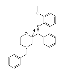 (2R)-2-[(R)-{[2-(methyloxy)phenyl]thio}(phenyl)methyl]-4-(phenylmethyl)morpholine结构式