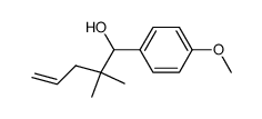 1-(4-methoxyphenyl)-2,2-dimethylpent-4-en-1-ol结构式