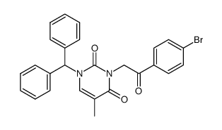 1-Benzhydryl-3-[2-(4-bromo-phenyl)-2-oxo-ethyl]-5-methyl-1H-pyrimidine-2,4-dione Structure