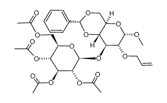 Methyl 2-O-Allyl-4,6-O-benzylidene-3-O-(2’,3’,4’,6’-tetra-O-acetyl-α-D-mannopyranosyl)-α-D-mannopyranoside structure