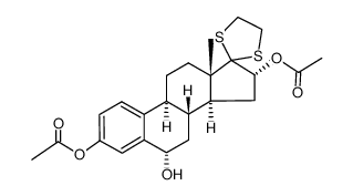 3,16α-diacetoxy-6α-hydroxy-1,3,5(10)-estratriene-17-one 17-ethylenedithioketal Structure