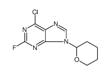 9H-Purine, 6-chloro-2-fluoro-9-(tetrahydro-2H-pyran-2-yl) Structure