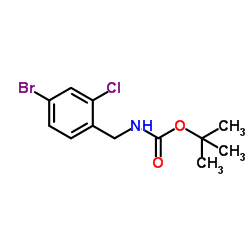 4-溴-2-氯苄氨基甲酸叔丁酯结构式