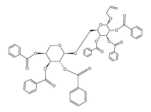 allyl 2,3,4-tri-O-benzoyl-6-O-(2,3,4-tri-O-benzoyl-α-L-arabinopyranosyl)-β-D-glucopyranoside Structure