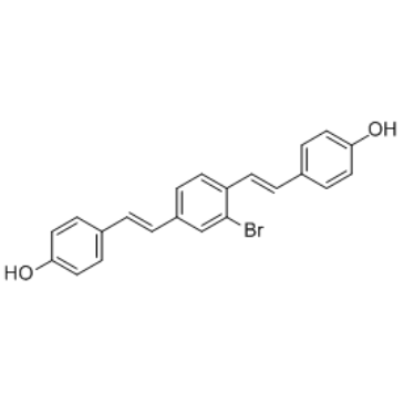 (反,反)-1-溴-2,5-双(4-羟基)乙烯基苯结构式