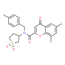 N-(1,1-dioxidotetrahydrothiophen-3-yl)-6,8-dimethyl-N-(4-methylbenzyl)-4-oxo-4H-chromene-2-carboxamide结构式