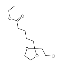 ethyl 5-[2-(2-chloroethyl)-1,3-dioxolan-2-yl]pentanoate结构式