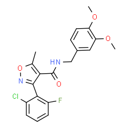 N-((3,4-DIMETHOXYPHENYL)METHYL)(3-(2-CHLORO-6-FLUOROPHENYL)-5-METHYLISOXAZOL-4-YL)FORMAMIDE structure