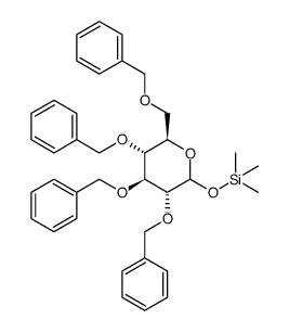 D-Glucopyranose, 2,3,4,6-tetrakis-O-(phenylmethyl)-1-O-(trimethylsilyl)结构式