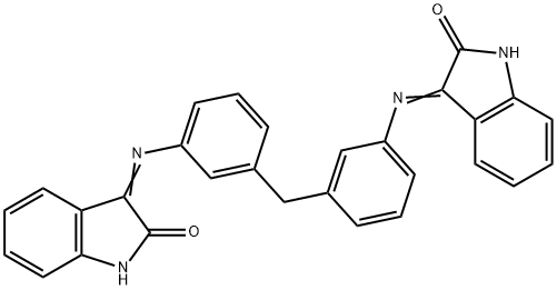 3-[3-[[3-[(2-oxoindol-3-yl)amino]phenyl]methyl]anilino]indol-2-one结构式