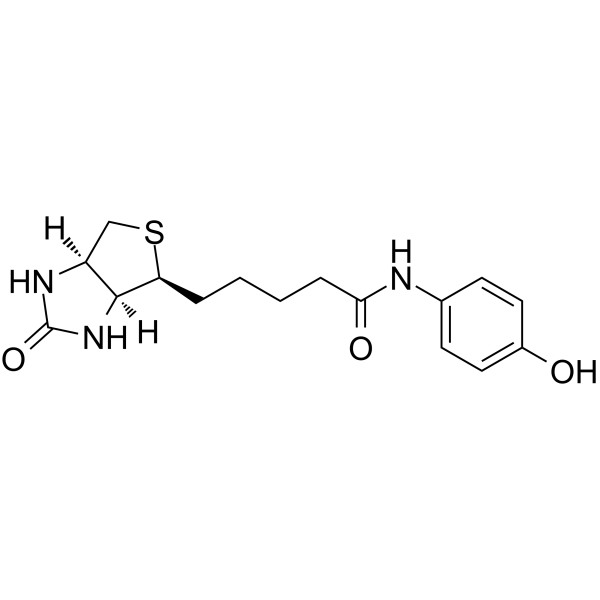 N-(4-羟苯基)-5-((3aS,4S,6aR)-2-氧代六氢-1H-噻吩并[3,4-d]咪唑-4-基)戊酰胺结构式