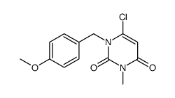 6-氯-1-[(4-甲氧基苯基)甲基] -3-甲基-2,4(1H,3H)-嘧啶二酮结构式