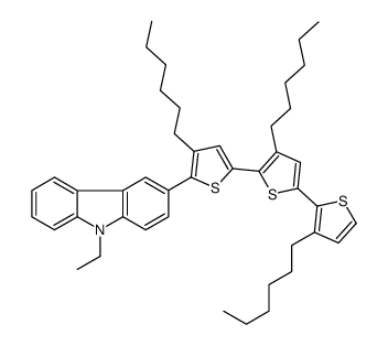 9-ethyl-3-[3-hexyl-5-[3-hexyl-5-(3-hexylthiophen-2-yl)thiophen-2-yl]thiophen-2-yl]carbazole Structure