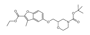 ethyl 3-methyl-5-(4-Boc-morpholin-2-ylmethoxy)-benzofuran-2-carboxylate Structure